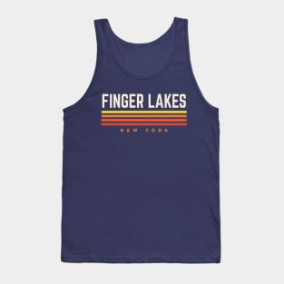 Finger Lakes New York Retro Vintage Stripes Tank Top